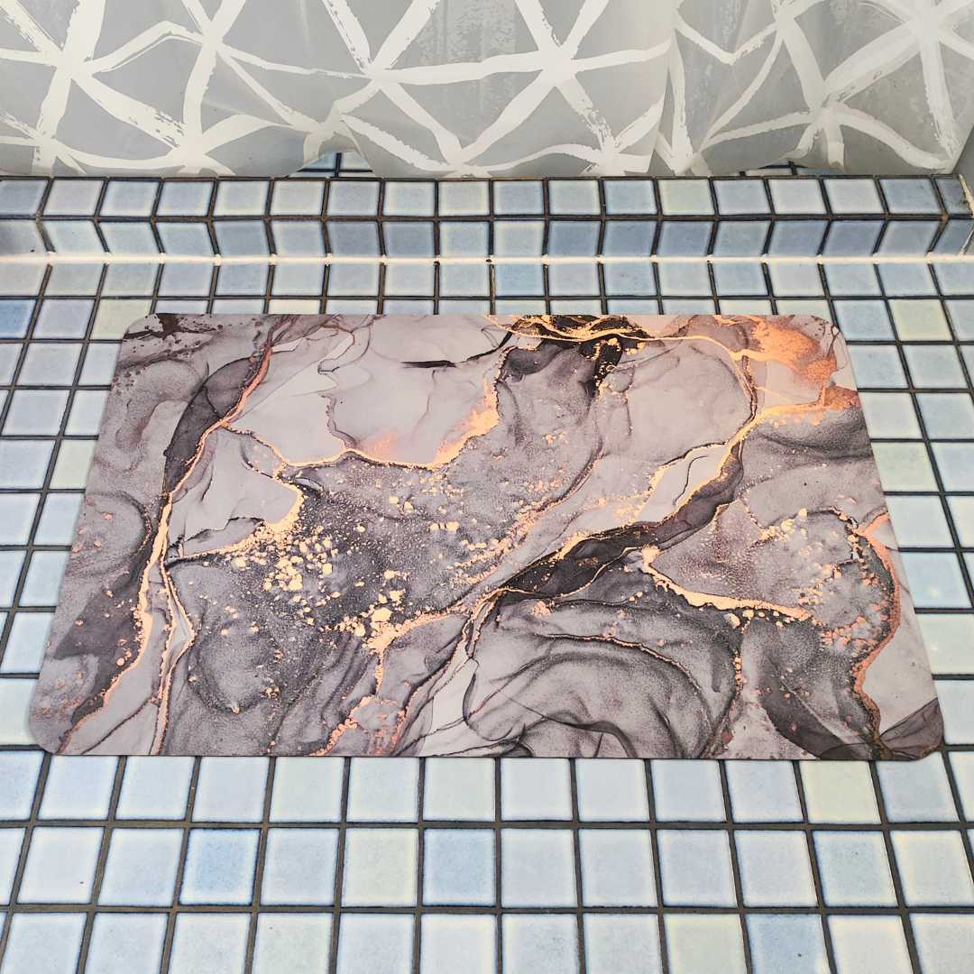 Rectangle Marble Quikmat™-Super absorbent bath mat