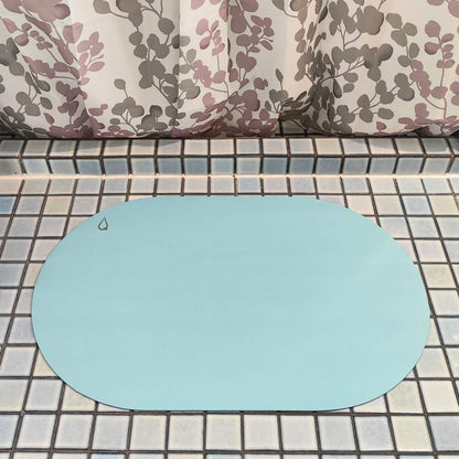 Oval Ocean Breeze Quikmat®-Super absorbent bath mat